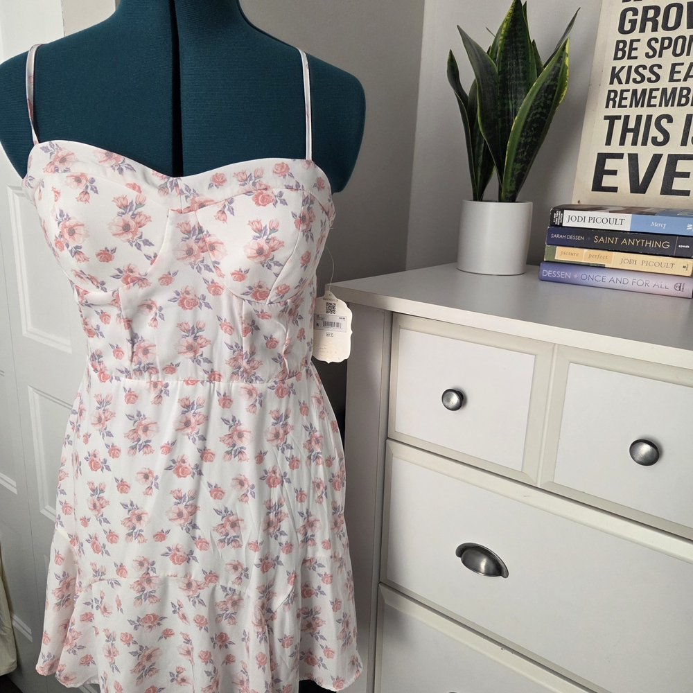 Altar'd State Pink and White Floral Dress